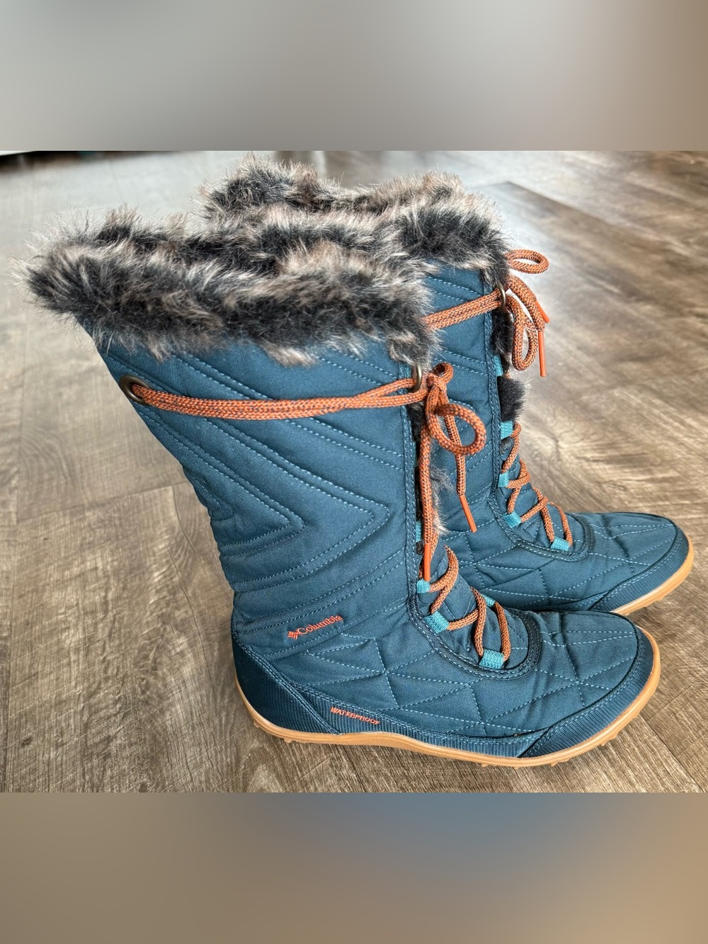 Columbia Minx Mid III Women’s Winter Boots Size 7 Blue Omni-Heat Waterproof
